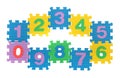 Cut out digits of toy plastic puzzle, isolated on white backgrouÃÂ¯ÃÅ